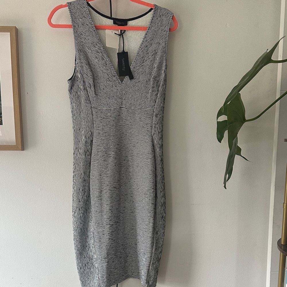 Twenty Charcoal V-Neck Midi Dress